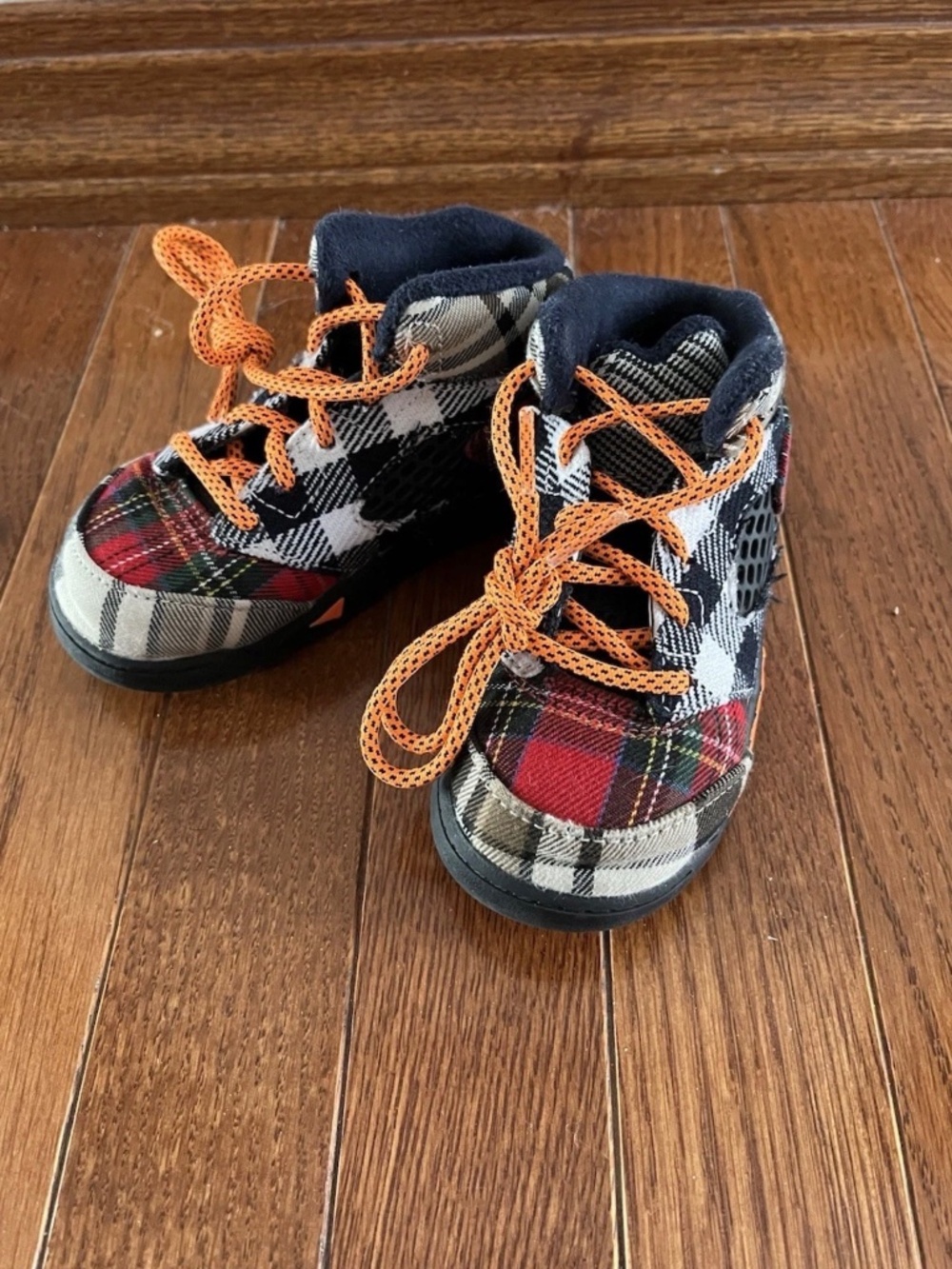 Nike Air Jordan 5 Retro TD AJ5 High Top Sneaker Plaid Boys Toddler FD4813-008